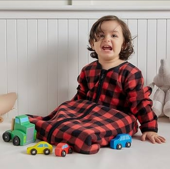 Daysu Micro Fleece Baby Sleep Sack with Long Sleeves Size Medium Buffalo Plaid - Picture 4 of 16